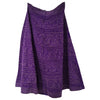The Window, Milford Haven purple A-line cotton skirt with intricate tonal embroidery and back zip closure.