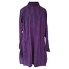 The Window, Milford Haven purple striped cotton long-sleeved shirt dress with side slits, back view