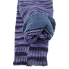 The Window, Milford Haven electric purple striped pure wool leg-warmers with soft fleece lining