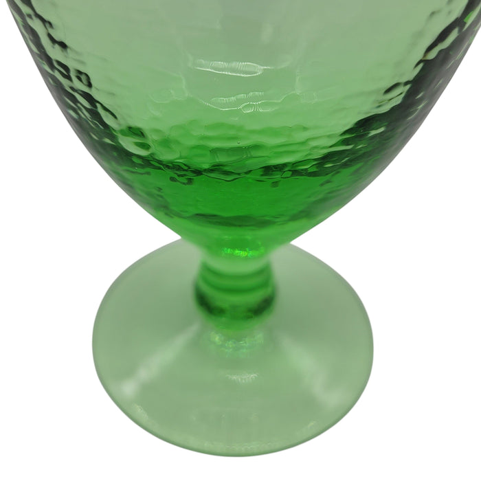 The Window, Milford Haven recycled ice green wine glass with a textured, hammered finish and sturdy stem.