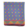 The Window, Milford Haven recycled sari scarf in blue with colourful polka dots and a patterned geometric border.