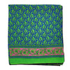 The Window, Milford Haven recycled sari scarf in vibrant blue and green with a floral paisley border pattern.