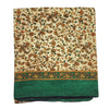 The Window, Milford Haven recycled sari scarf featuring a cream base with orange floral print and a green border.