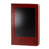 The Window, Milford Haven red leather-effect A5 notebook with a front LCD wipe screen and embossed compass design.