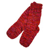 The Window, Milford Haven hand-knitted red wool lounge socks with a soft polyester fleece lining.