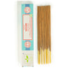 The Window, Milford Haven Satya Vetiver incense sticks in a blue and white box with hand-rolled bamboo sticks.