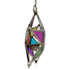 The Window, Milford Haven multi-coloured glass and iron star-shaped hanging tea light lantern
