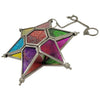 The Window, Milford Haven multi-coloured glass and iron star hanging lantern with tea light holder