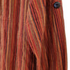 The Window, Milford Haven GRINGO fairtrade cotton shirt dress in red and orange stripes with a roll-up sleeve tab