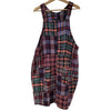 The Window, Milford Haven GRINGO fairtrade brushed cotton pinafore dress in a colourful patchwork tartan check pattern.