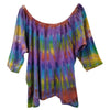 The Window, Milford Haven tie-dyed cotton off-the-shoulder top with crochet neckline detail and mid-length sleeves.
