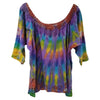 The Window, Milford Haven tie-dyed cotton off-the-shoulder top with a decorative crocheted neckline and loose fit.