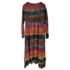 The Window, Milford Haven GRINGO FAIRTRADE long-sleeved midi dress in multi-coloured tie-dyed cotton with elastic back.