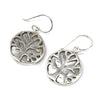 The Window, Milford Haven sterling silver Tree of Life earrings with iridescent mother-of-pearl inlay on hooks.