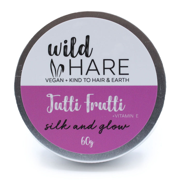 The Window, Milford Haven Wild Hare Tutti Frutti solid shampoo bar in a 60g travel tin with purple label