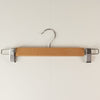The Window, Milford Haven 33cm wooden trouser hanger with adjustable silver metal clips and a swivel hook.