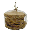 The Window, Milford Haven set of six natural coffee wood coasters in a white nylon mesh gift bag