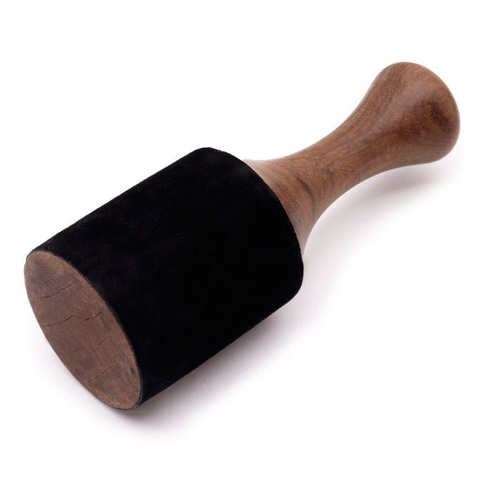 The Window, Milford Haven extra large 26cm wooden singing bowl striker with a black felt wrap for deep resonance.