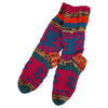 The Window, Milford Haven hand-knitted wool lounge socks with a colourful patterned design and soft fleece lining.