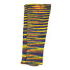 The Window, Milford Haven hand-knitted pure wool leg-warmers in a vibrant multi-coloured electric lightning stripe pattern