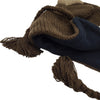 The Window, Milford Haven handmade brown wool reindeer hat with soft navy fleece lining and braided ear-flaps.