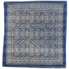 Blue and white patterned kantha cushion cover with intricate geometric designs for standard cushion use
