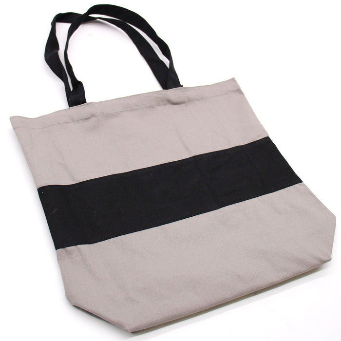 Two Tone Cotton Bag - Grey & Black