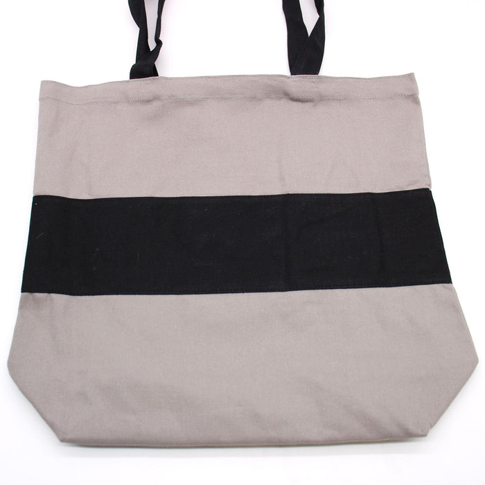 Two Tone Cotton Bag - Grey & Black