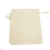 Velvet pouch in ivory cream color with soft textured fabric and golden metallic drawstring ties 10x12cm size