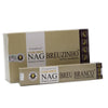 Vijayashree golden nag breuzinho masala incense sticks in beige and gold box with intricate paisley designs, 15g weight