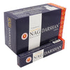 Dark blue and orange box of vijayshree golden nag darshan incense sticks 15g for aromatic use