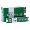 Green rectangular box of vijayshree golden nag forest masala agarbathi incense sticks 15g with natural aroma