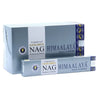 Silver and blue packaged vijayshree golden nag himaalaya masala incense sticks 15g with aromatic spices