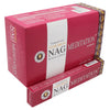 Red cardboard box of vijayshree golden nag incense sticks with gold text and paisley border for meditation use