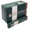 Dark green cardboard box with gold and white text for vijayshree golden nag patchouli agarbathi incense sticks 15g