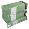 Green and white rectangular box of vijayshree golden nag incense sticks with california white sage 15g packaging