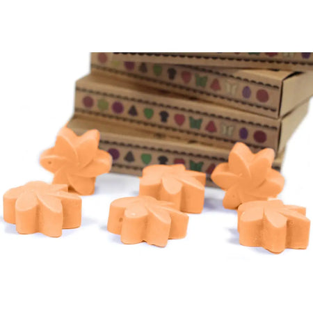 Orange maple leaf-shaped palm waxes scented wax melts from mango fruits box of 6