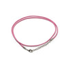 Pink waxed pendant cord necklace with silver-toned clasp and chain 2mm pendant cord for jewelry making