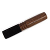 Wooden stick 13cm with dark brown wooden handle and black velvet tip shown on a plain background
