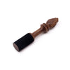 Wooden stick 14cm with hand-shaped wooden brush and black felt tip for namaste carving use