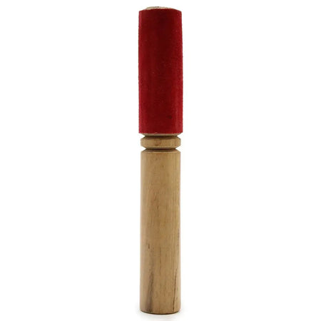 Wooden stick percussion instrument 19cm with red velvet cap for hand playing music or rhythm