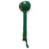 Green floral-patterned fabric wormwood massage hammer with textured rope handle for deep tissue massage