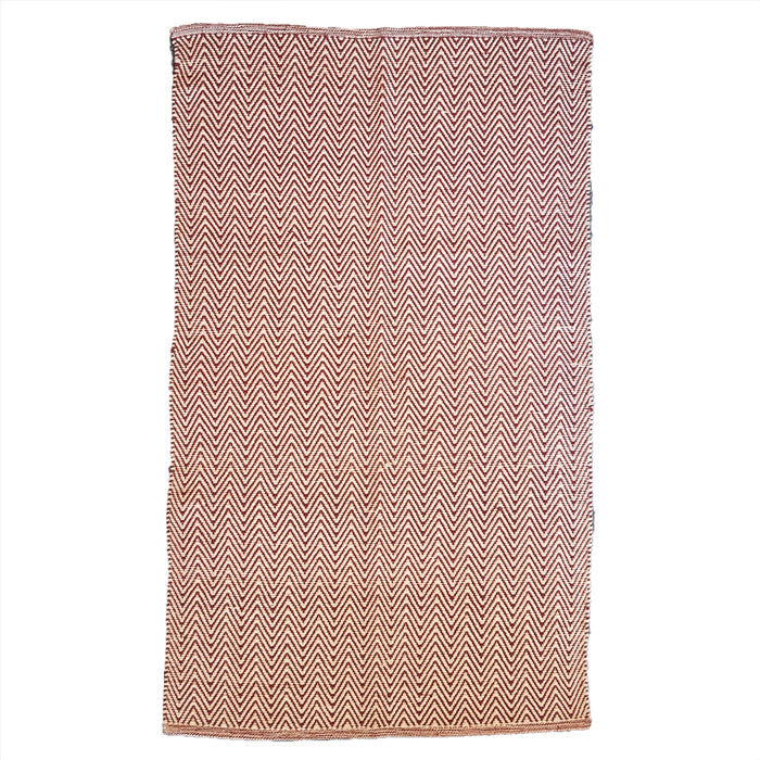 Tapis en coton tissé à motif zigzag - Plusieurs coloris au choix