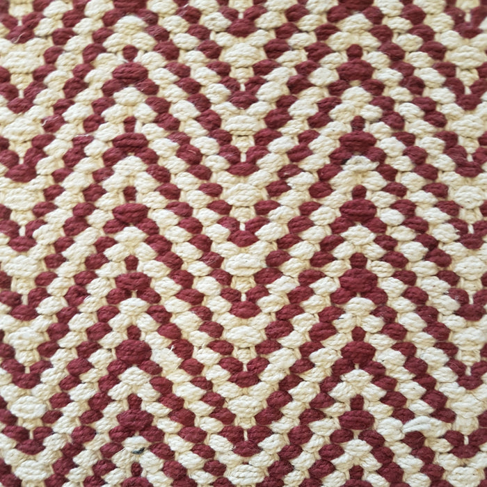 Tapis en coton tissé à motif zigzag - Plusieurs coloris au choix