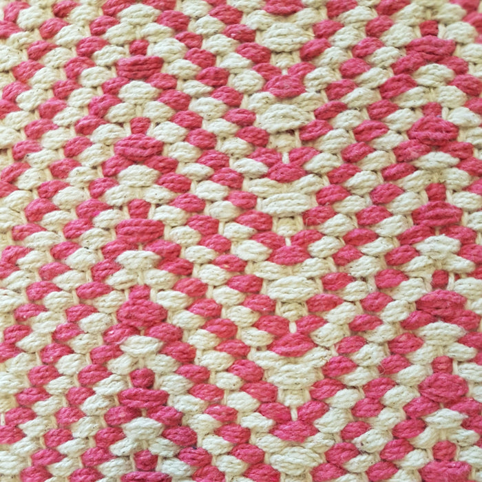 Tapis en coton tissé à motif zigzag - Plusieurs coloris au choix