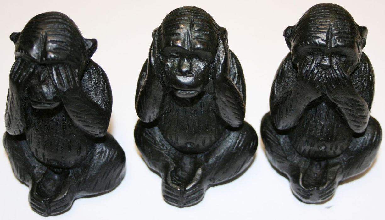 Three Wise Monkeys Set Of Figures