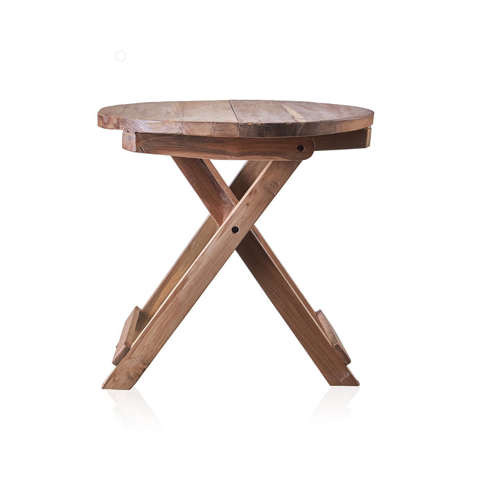 Round Folding Coffee Table - Recycled Wood