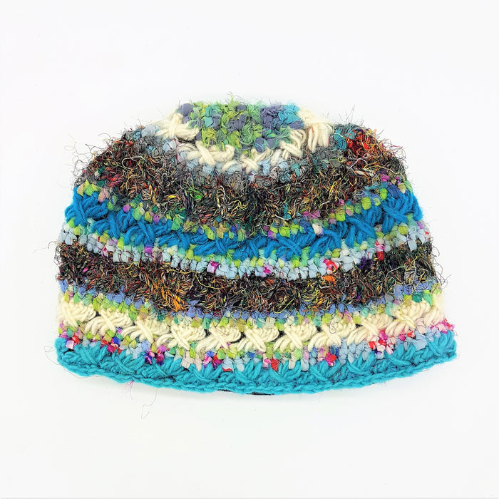 Wool & Silk Beanie Hat Banded Various Colours (Adult)