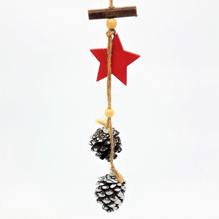 Rustic Star And Pine Cones Hanging Decoration