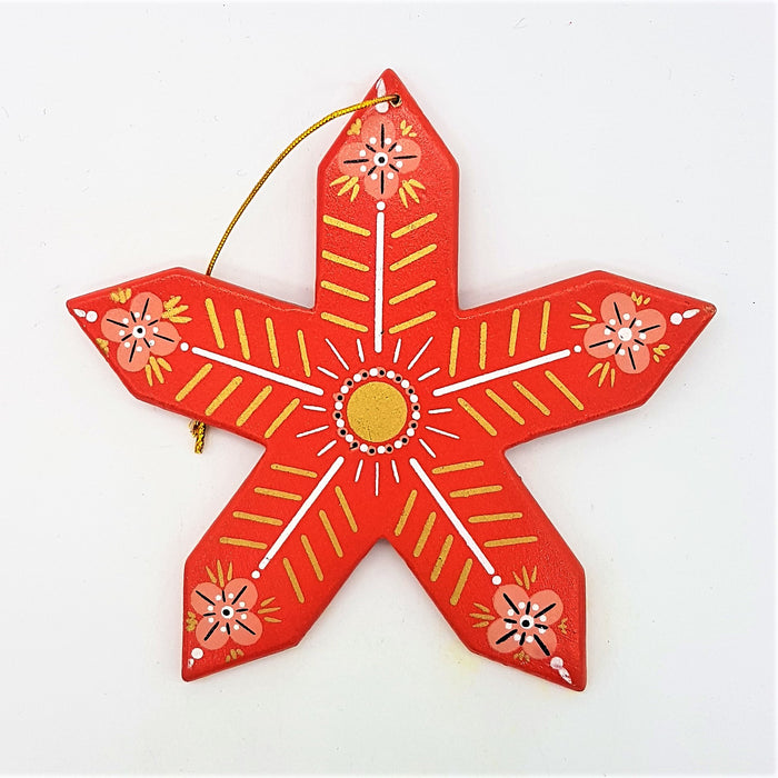Hand-Painted Wooden Star - Choice of Five Designs